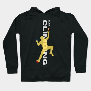 rock climbing with climber yellow Hoodie